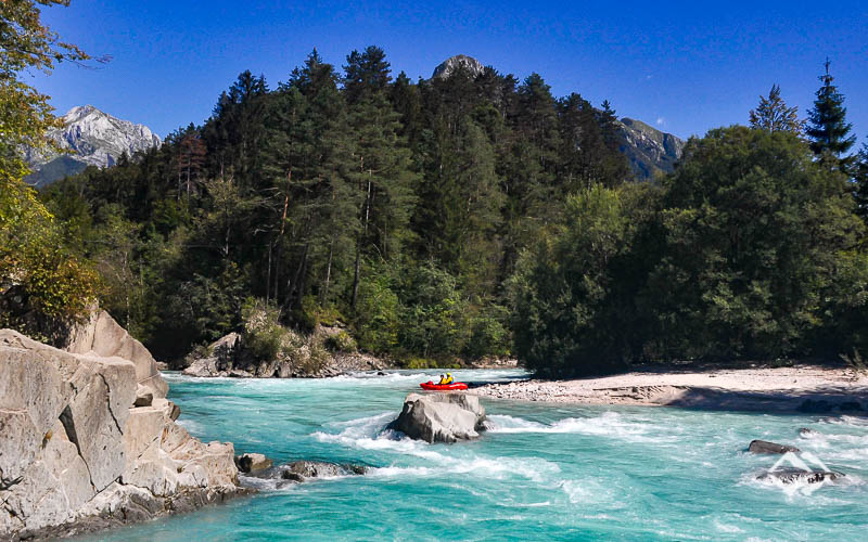 Wildwasser Packrafting Kurse Soca, Slowenien